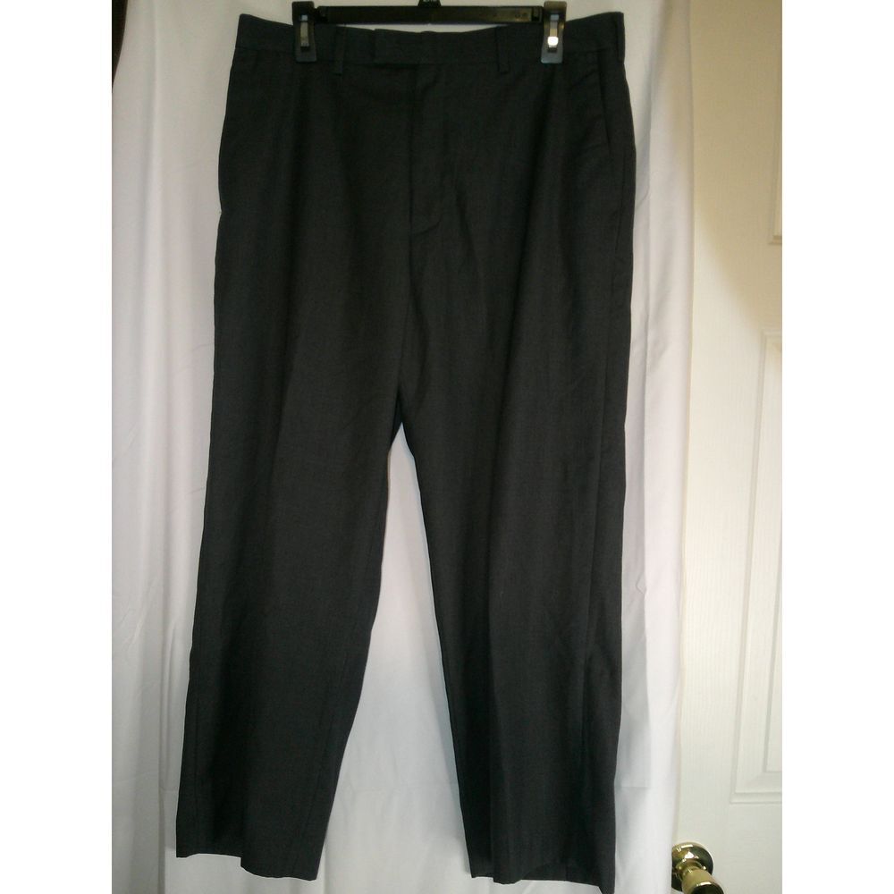Perry Ellis Portfolio Black Dress Pants Classic Fit Formal Business Slacks 34/30
